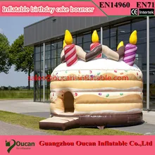 4m diameter inflatable bitthday cake bouncer, inflatable bouncy castle for children, inflatable bounce house