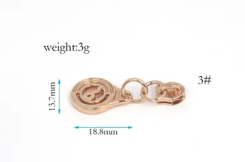 

3# Fashioned luggage key locking zipper slider for handbag, special shape Metal Slider Pull Sewing Repair Replace Zipper Puller