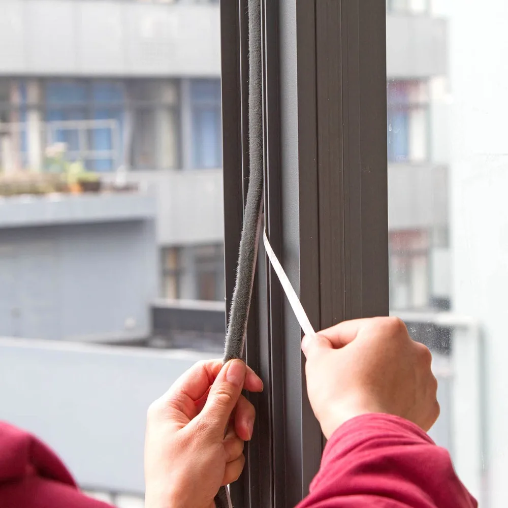 

OTHERHOUSE 1Pc Wool Fibers Window Door Seal Soundproof Insulation Window Dusting Sealing Tape Acoustic Foam Weather Strip