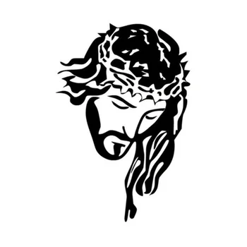 

8.6cm*12.7cm Jesus Christ God Fashion Vinyl Car-Styling Stickers Decals Black/Silver S3-4562
