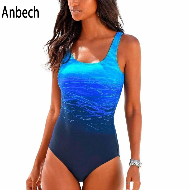 

2019 European And American-Style New Style Gradient Printed Swimsuit Hot Selling Sexy Backless One-piece Swimsuit