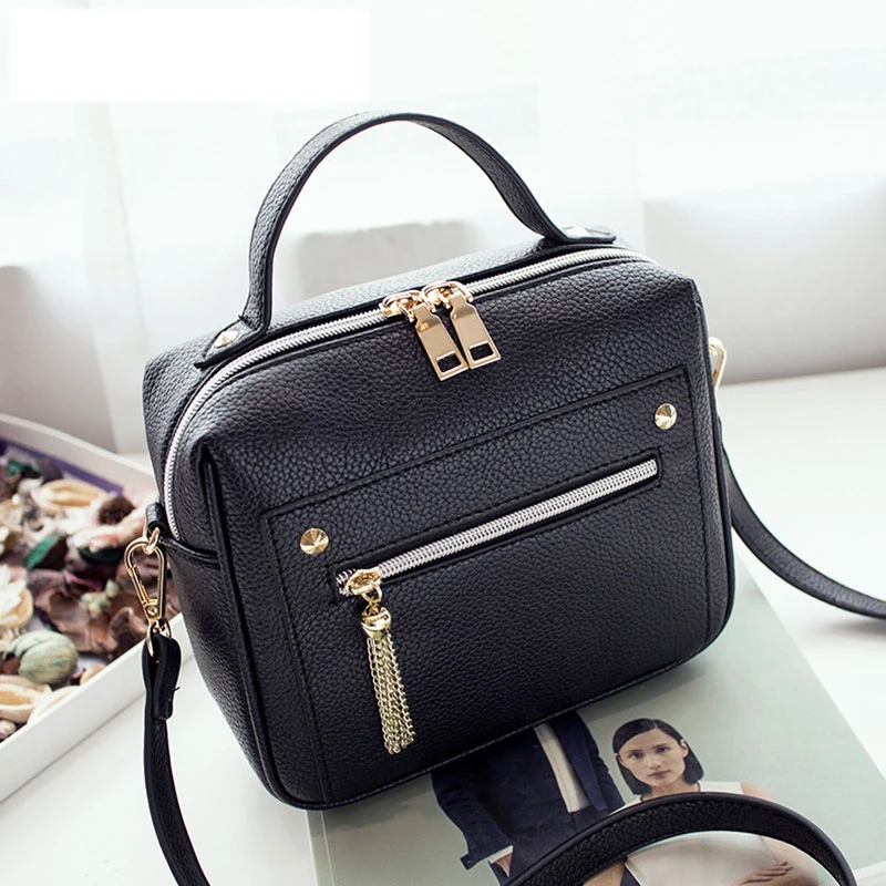 

2018 New Tassel Fashion Pu Leather Solid Women Handbags Hot sale Ladies Shopping Bag Casual Shoulder Messenger Crossbody Bags
