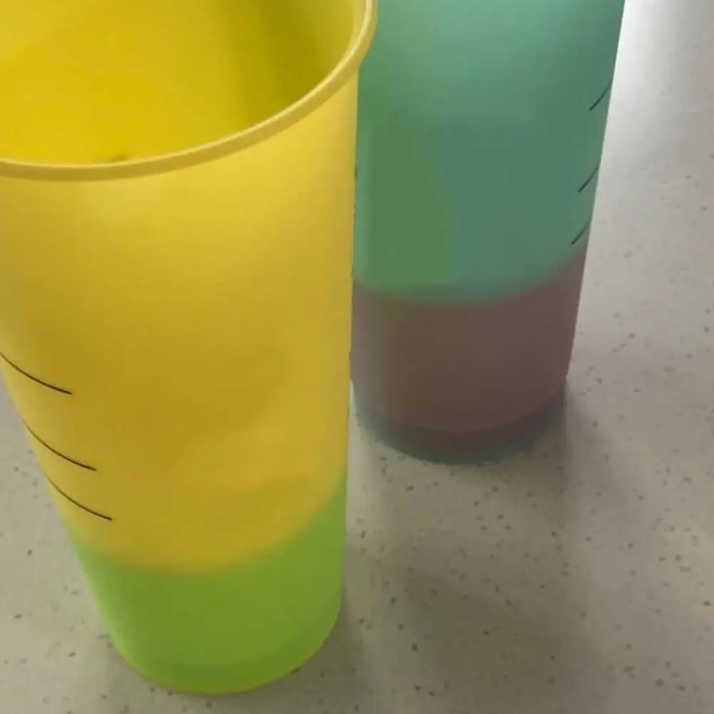 Многоразовая пластиковая температурная чашка с изменяющимся цветом Экологичная полипропиленовая температурная пластиковая Волшебная стеклянная ледяная вода градиентные цветные чашки