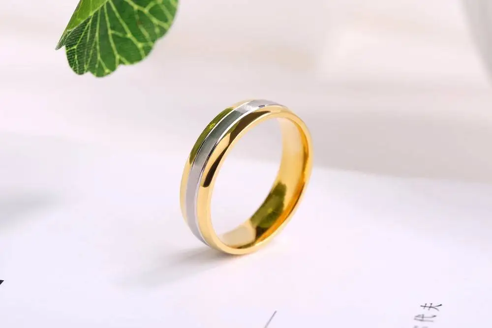 Новая мода Личность высокого качества titanium стали творческая пара супер флэш кристалл золото обувь для мужчин и женщин кольца ювелирные изделия gi
