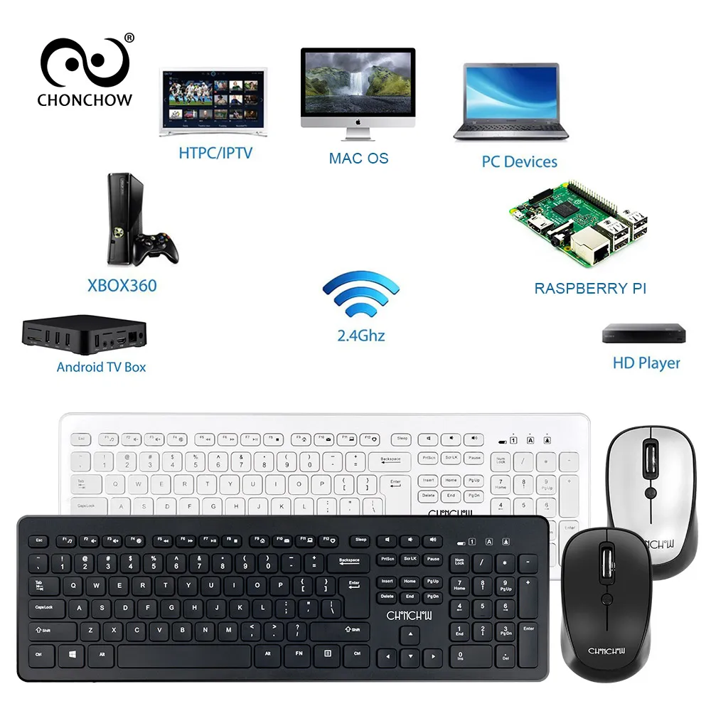 2018 New 2 4 GHz Wireless Keyboard and Mouse Set Gaming USB Keyboard Mouse Combo for 3