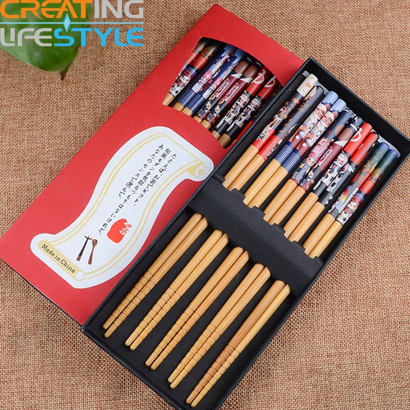 

5 PairsTop Grade Japanese Style Bamboo Sushi Chopsticks Tableware Chinese Natural Bamboo Joint Chopsticks Eating Tools