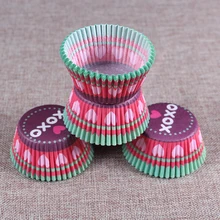 2 комплекта смешанных цветов бумажная формочка чашка для свадебной вечеринки CakeTools формы для маффинов коробка для торта поднос для чашек Форма для торта инструменты для украшения кондитерских изделий