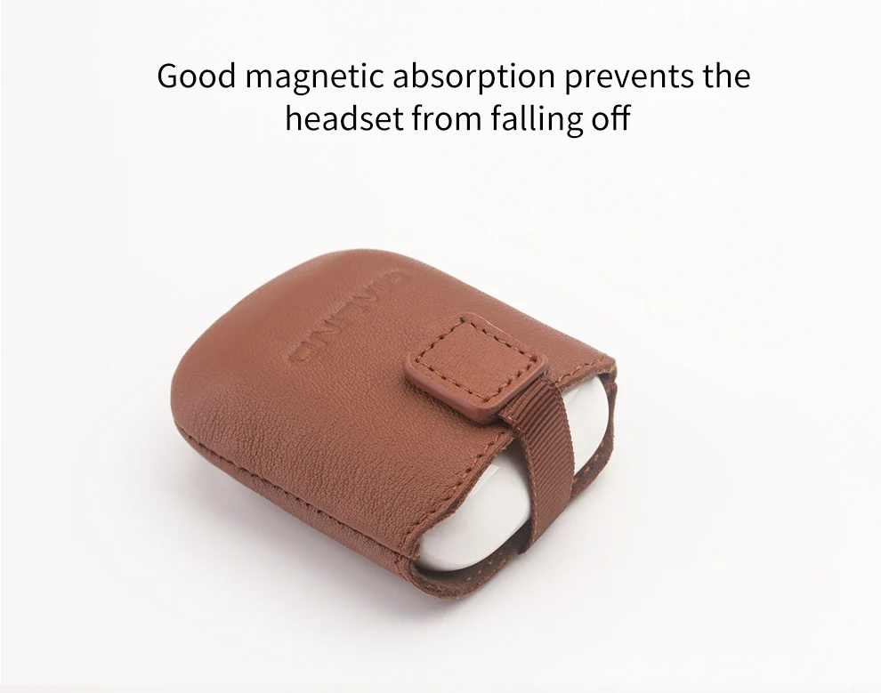 QIALINO чехол из натуральной кожи для Apple AirPods, мягкий силиконовый чехол с защитой от потери, мини-карман для Apple AirPods, ультратонкая сумка