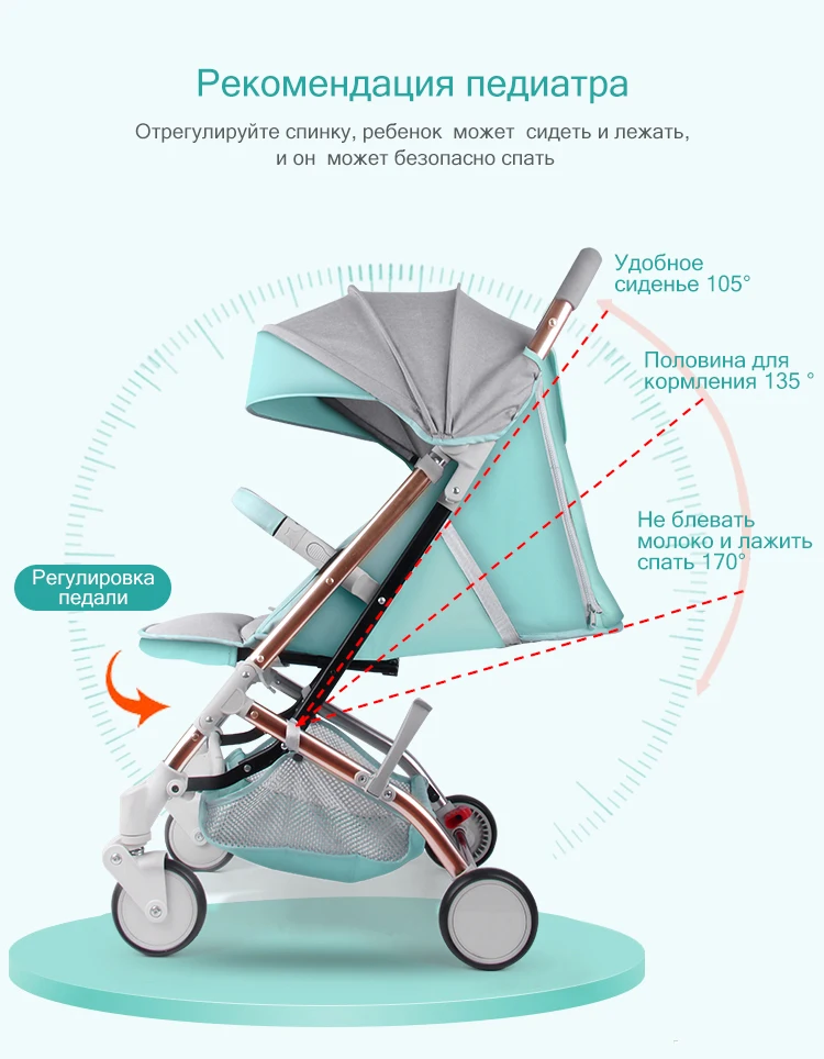 Ультра Легкая детская коляска, складная переносная детская коляска, детская коляска для новорожденных, четыре колеса, розовая коляска, детская коляска