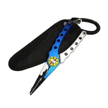 

Aluminum Fishing Pliers Cutters Split Ring Hook Remover Fish Holder with Sheath&Lanyard ED-shipping