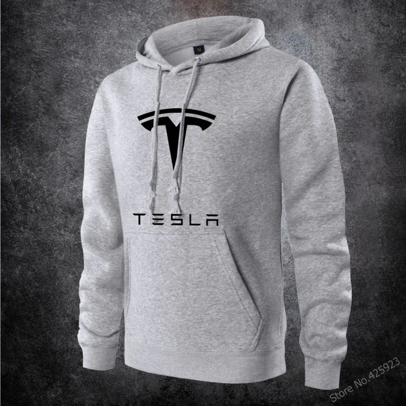 

Winter Autumn Hoodies Hooded Pullover Tesla sweatshirt Tops Casual male Sweatshirt