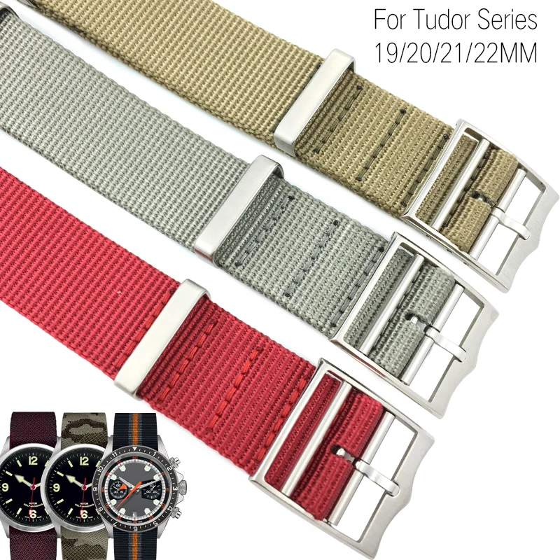 

21mm 22mm Woven Sports Nylon Universal Watch Strap Long for Tudor Black Bay Blue PELAGOS Watch for Bracelet Accessories Nato Man