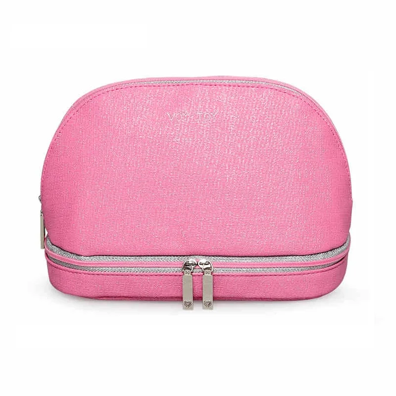 Women 2018 Waterproof Makeup bag pu leather Travel Cosmetic Bag Cases Case Necessaries Toiletry Bag Double