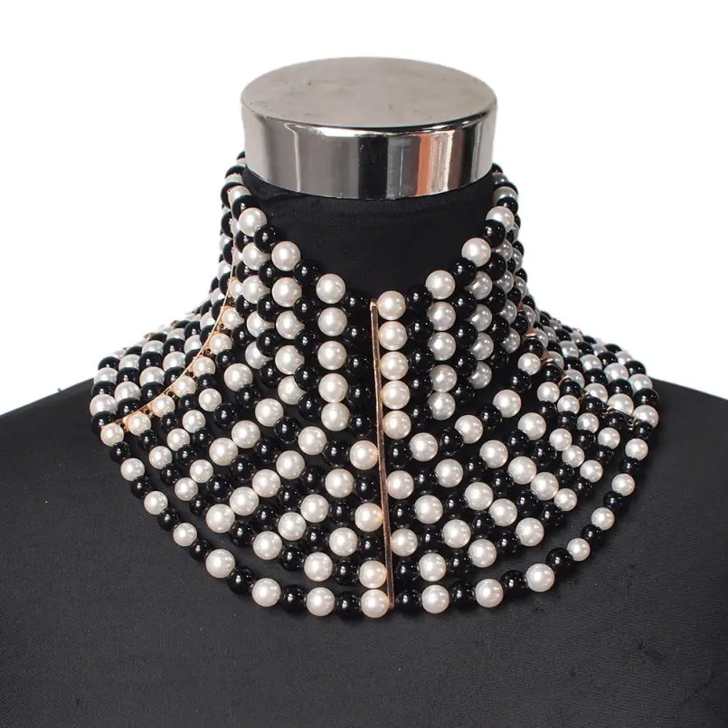 MANILAI Брендовое эффектное ожерелье с искусственным жемчугом для женщин, колье-ошейник с бусинами, свадебное платье, украшение из бисера