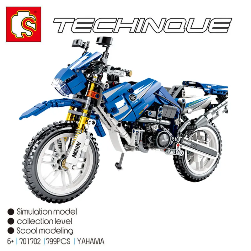 

New Sembo Technic Series 701702 yamaha toy LGSet motorcycle Building Blocks Educational Toys Children Birthdays Gifts M Bricks