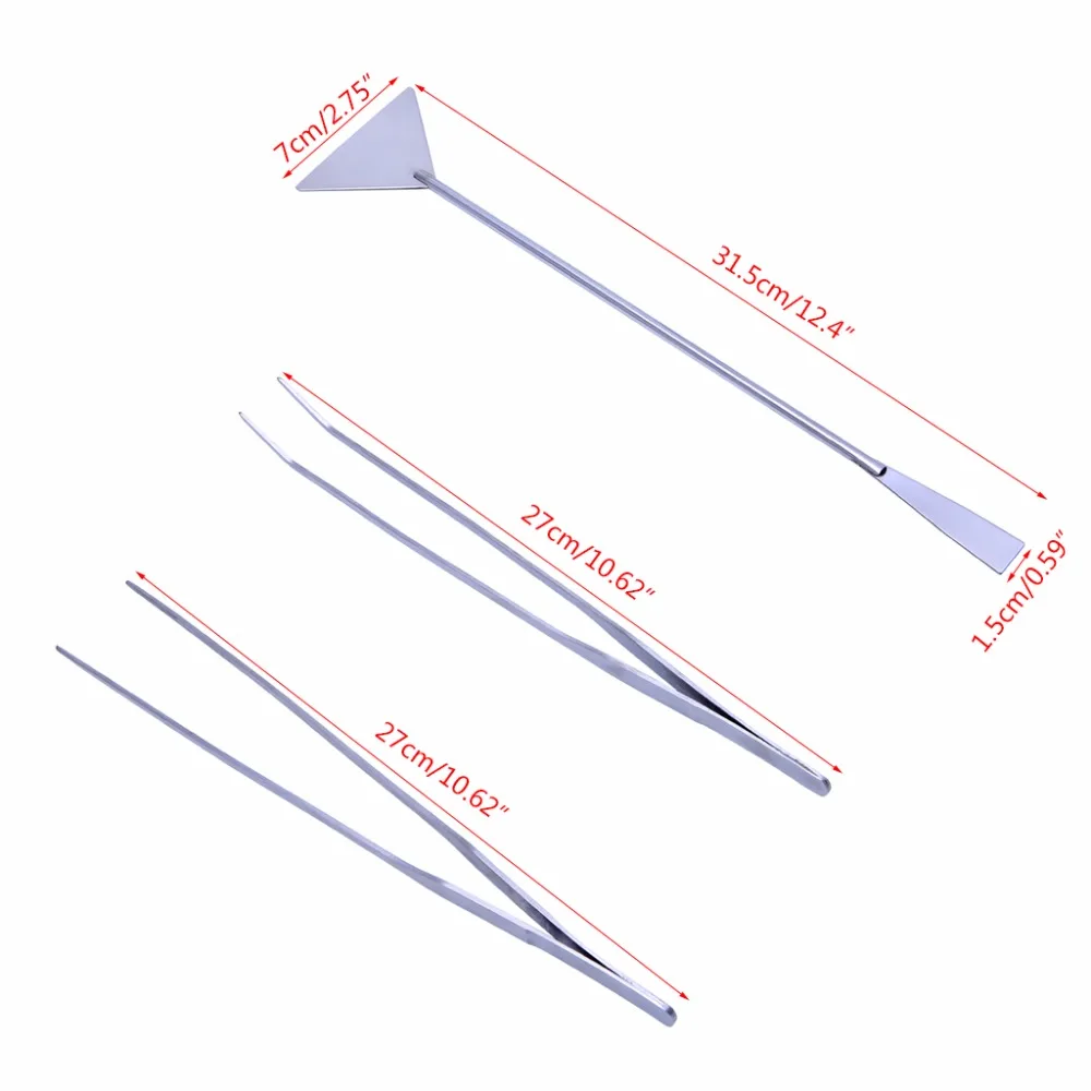 3 шт./компл. обслуживание аквариума Отделка Инструменты комплект Пинцет уравнитель для живых растений трава