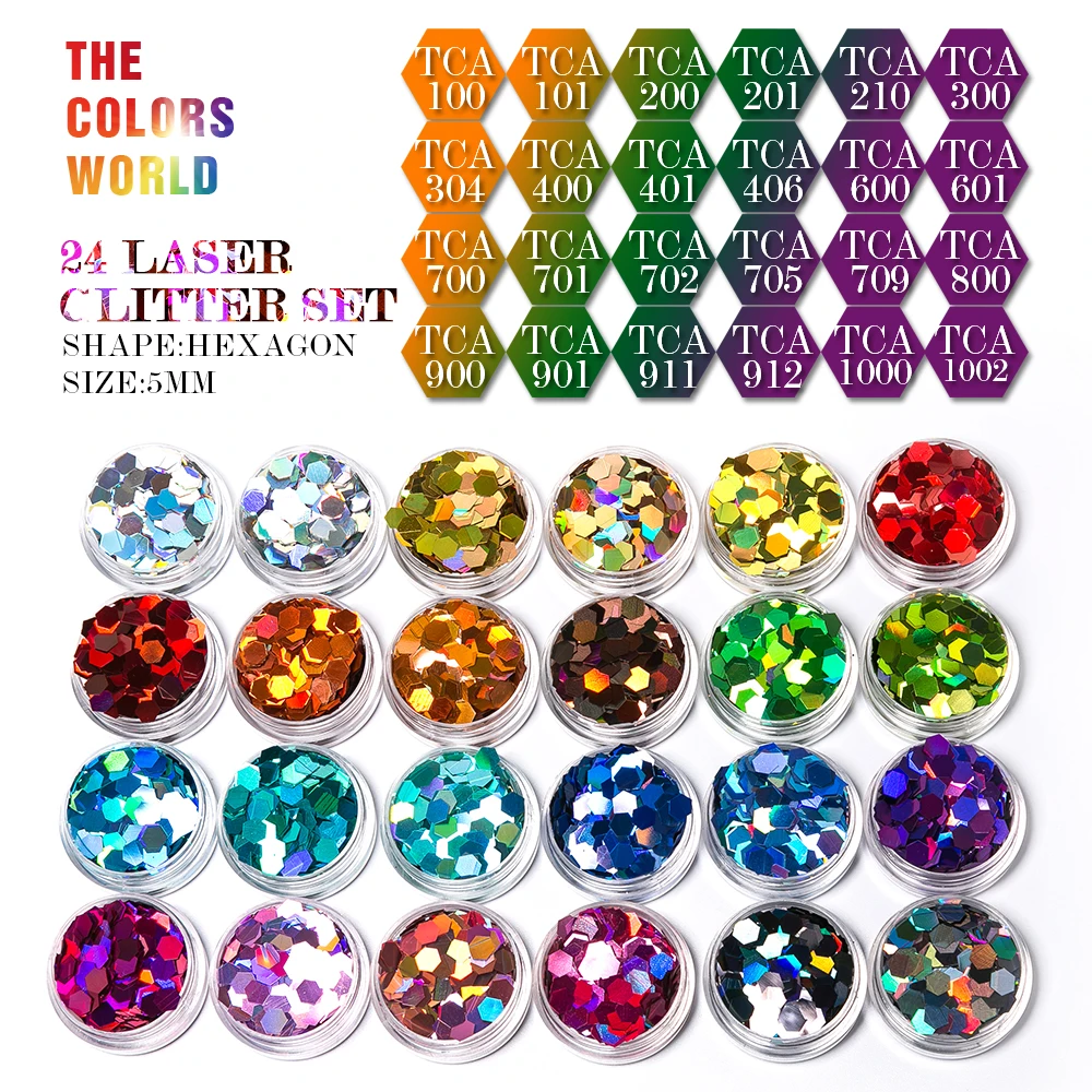 Günstig 24 Laser Holographische Farben Hexagon Form glitter für Nagel Glitter nagelkunstdekorationen make up facepaint nagellack DIY Zubehör