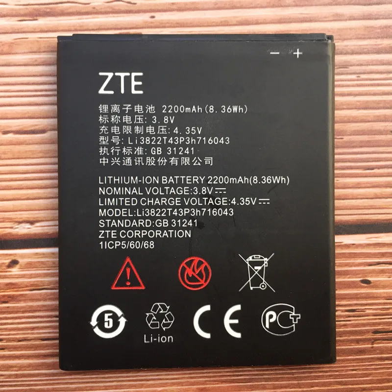 

100% New Original Li3822T43P3h716043 2200mAh Battery For ZTE Blade L7 Mobile Phone Batteries