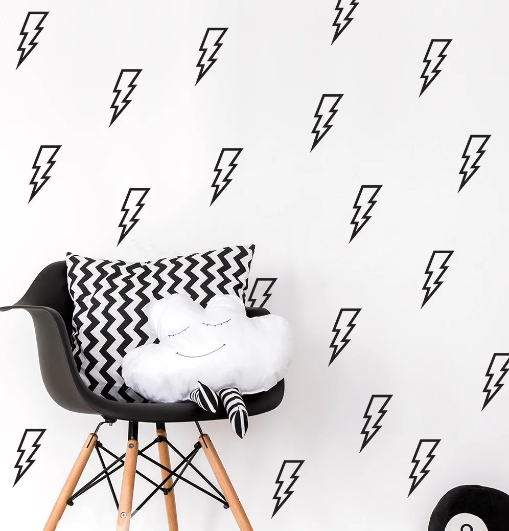 40pcs/set Lightning Silhouette For Living Room Kitchen Wall Decals