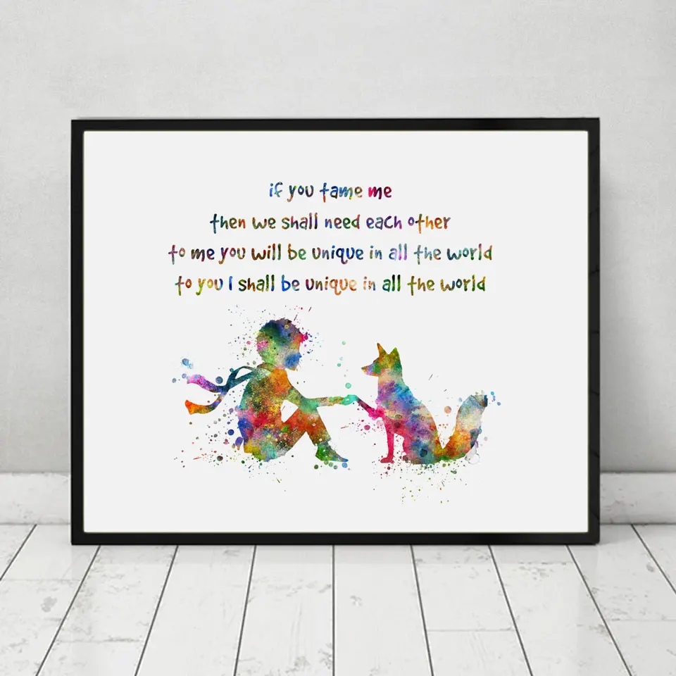 Wenn Sie Tame Mir Dann Wir Brauchen Jeder Andere Zitate Aquarell Kunstdruck Poster Der Kleine Prinz Mit Fuchs Wandkunst Dekors Ap080 Art Print Poster Print Posterwatercolor Art Aliexpress