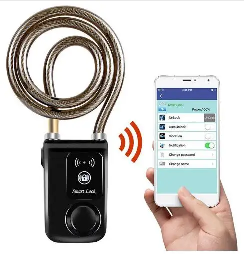 

Bicycle Lock Anti-Lost Alarm Keyless Bike Motorcycle Gate Door Anti Theft Alarm 110dB Phone APP Control Bluetooth Smart Lock 0.2
