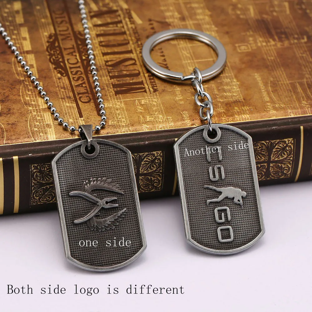 Nuevo contador Strike Cs Go Metal llavero Logo perro etiqueta colgante llavero anillo cadena CSGO Kolye joyería gargantilla Porte Clef llaveros