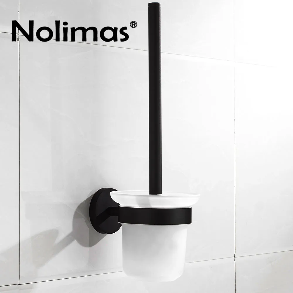 SUS 304 Stainless Steel Toilet Brush Holders Bathroom Black Matte