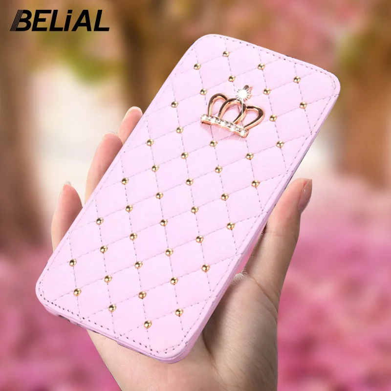 

BELIAL Phone Case for iPhone 7 8 6 6s Plus X XS Max XR 5 5S SE Case Wallet Flip Cover Luxury Diamond Leather Soft TPU Cover