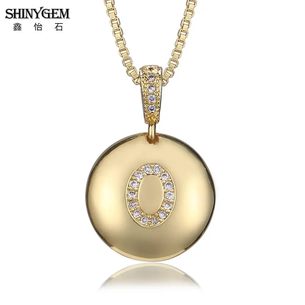 Женское Ожерелье-чокер ShinyGem круглое ожерелье с 26 буквами покрытое розовым