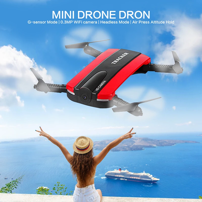 

Foldable Selfie Drone Dron Tracker Phone Control Mini Drones with Wifi FPV HD Camera Pocket Helicopter JXD 523 523W VS JJRC H37