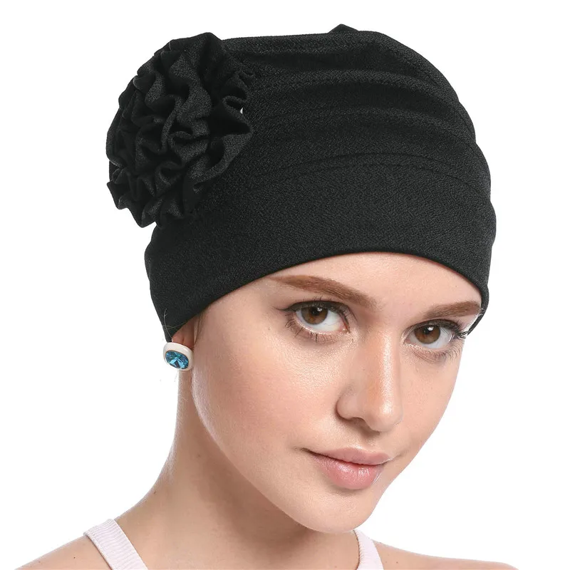 Подарок для мусульманских женщин головной убор шапки мягкий эластичный цветок хиджаб тюрбан шапка твердый хлопок исламский, арабский шапка тюрбан Внутренний капот