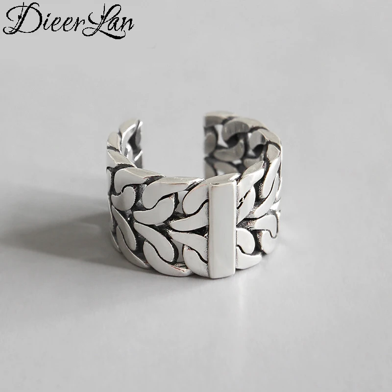

Bohemian Vintage 925 Sterling Silver Big Geometric Rings for Women Statement Jewelry Retro Open Finger Antique Rings