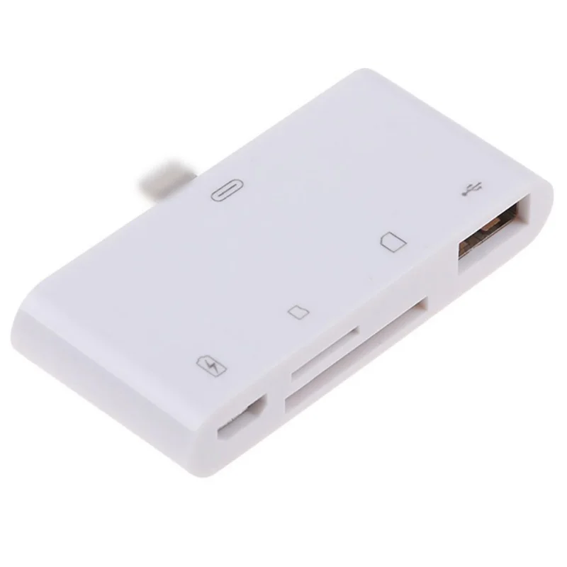 Moresaveбыл 4 in1 USB устройство для чтения карт памяти Micro SD Камера Ссылка адаптер для iPad, iphone X, 8, 7 6 Plus белый