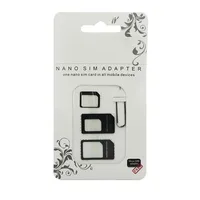 500set 4 In 1 Nano SIM card to Micro SIM Nano Micro to mini sim adapter for iphone samsung sim card adapter 3