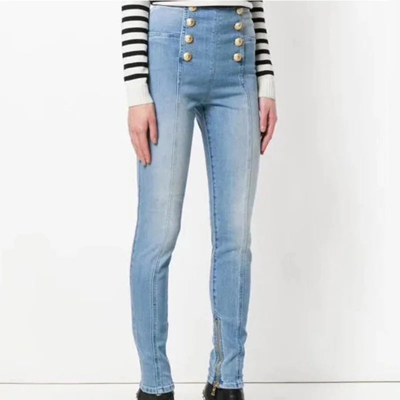 Дизайнерский стиль, высокое качество, подходят ко всему, потертые, с пуговицами, на молнии, повседневные джинсы, брюки, обтягивающие, узкие, джинсовые штаны