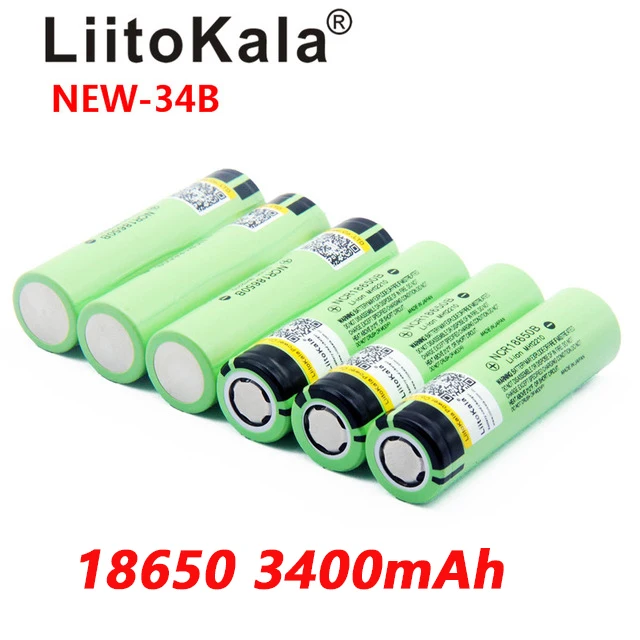 12 шт./лот LiitoKala NCR18650B 3,7 v 3400 mah 18650 литиевая аккумуляторная батарея фонарик батареи