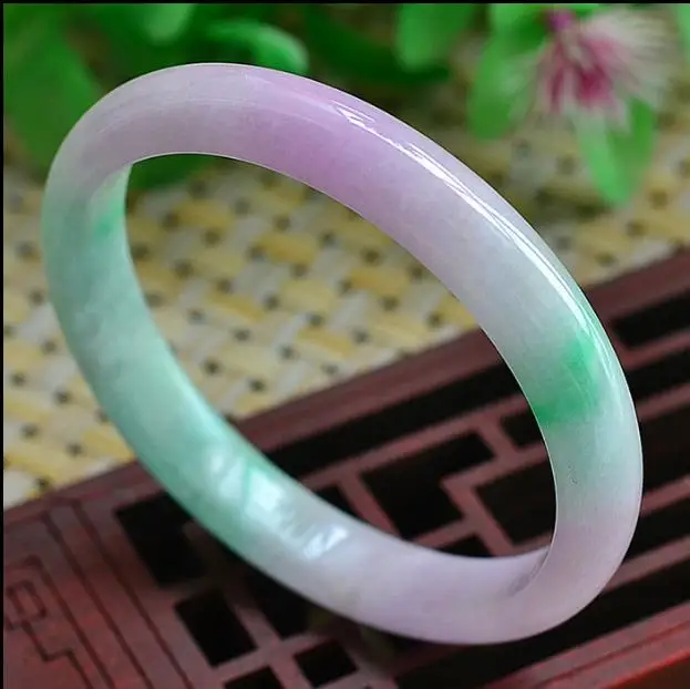 Female jade bracelet sun green violet jade bracelet 62MM 00165