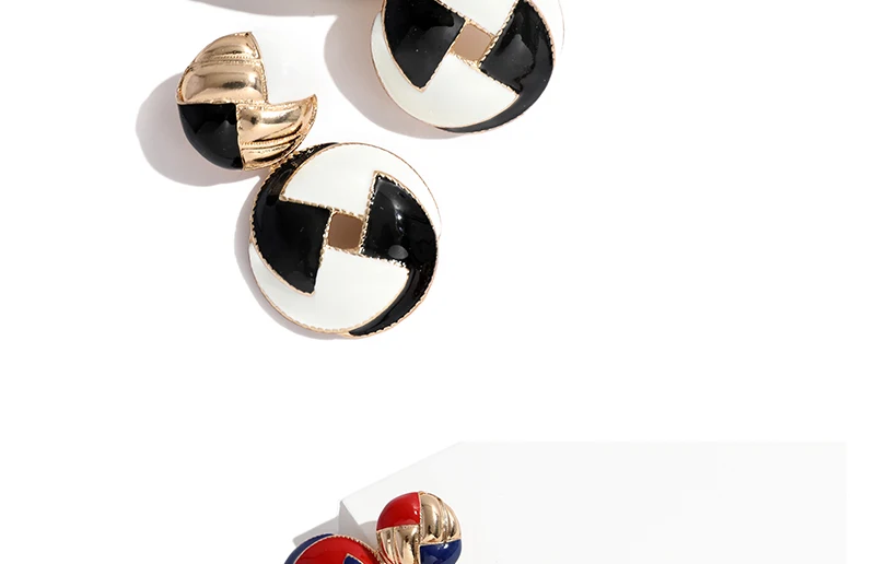 OUMEILY Drop Earrings For Women Fashion ZA Wedding Jewelry 2018 Vintage Round Statement Long White Black and Gold Color Earrings (4)