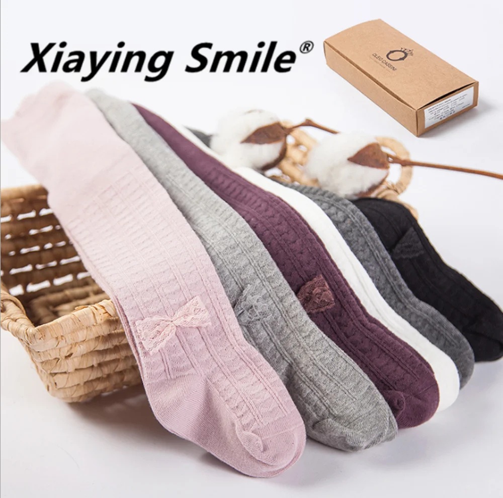 

Xiaying Smile New Spring and Autumn Combed Cotton Girl Baby Pantyhose Little Seven with Oufan Baby Opening Double Needles