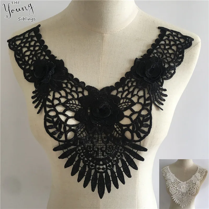 

New arrivals Lace Collar Embroidery Three-dimensional Flower DIY Sewing Fabric Neckline Decorative Supplies Clothing Accessories