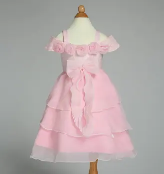 

2020 Fashion Girl Dresses Child Pink Flowers Formal Vestidos Kids Clothes For Girls Of 2 3 4 5 6 7 8 9 10 Years AKF164070