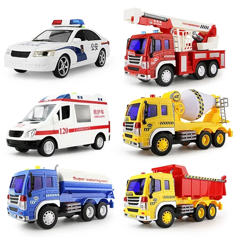 

134134 Hne Large musicambulance fire sprinkler inertia children's toy boy simulation model car model 30cm