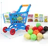 16Pcs Supermarket Shopping Cart Trolley Push Toys Simulation Fruits  Vegetables Pretent Play Groceries Toy For Girl Kids Gifts 5