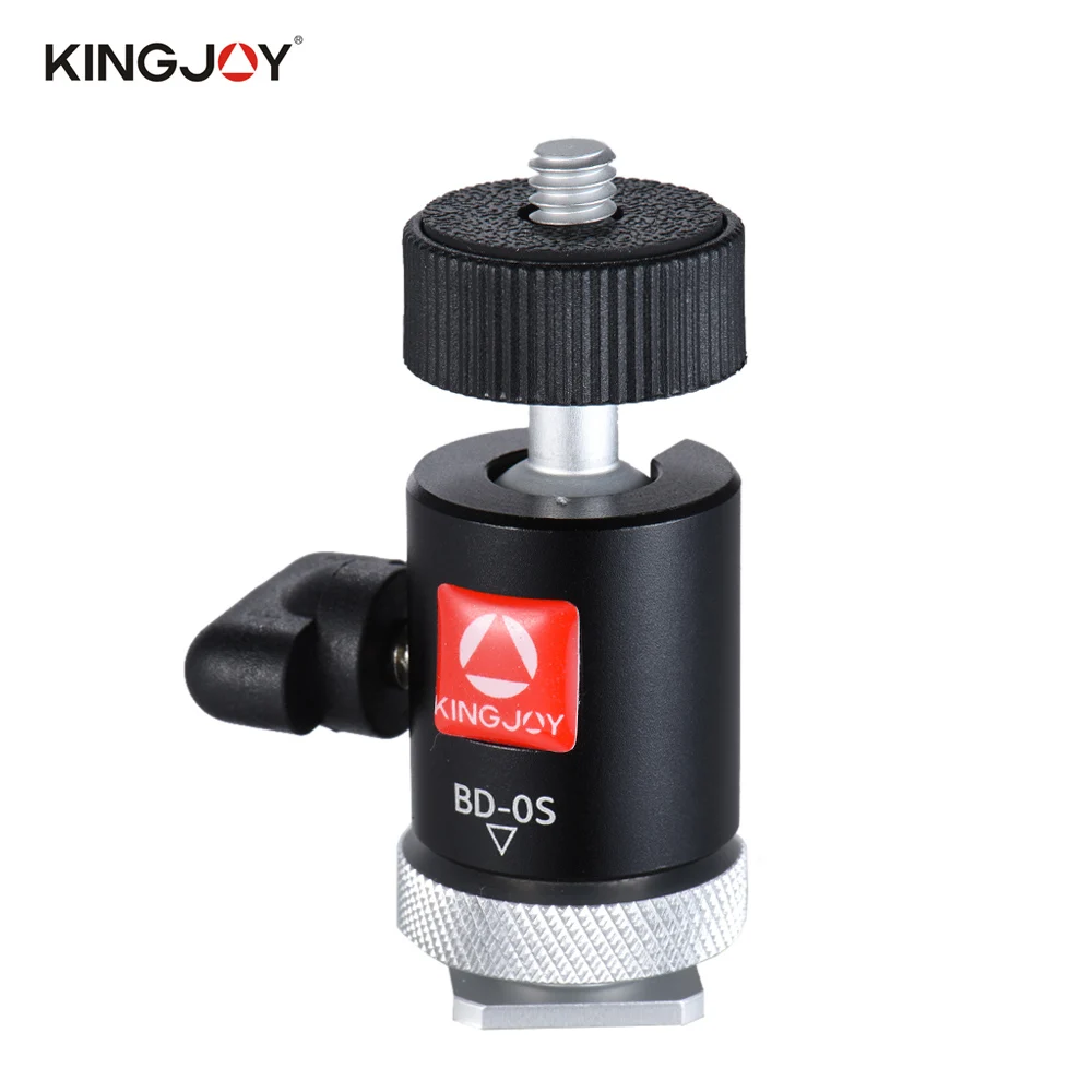 

Kingjoy BD-0S Mini Ball Head Mount with Hot Shoe Adapter for LED Light Monitor Tripod DSLR Camera Camcorder Video Studio Photo