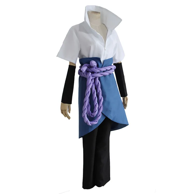 Anime Naruto Clothes Uchiha Sasuke Role Cosplay Costume Adult 5 PCS Top