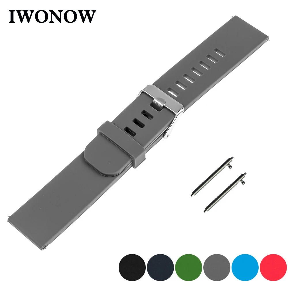 

Silicone Rubber Quick Release Watch Band 20mm for Motorola Moto 360 2 42mm Men 2015 Strap Wrist Belt Bracelet Black Green Red
