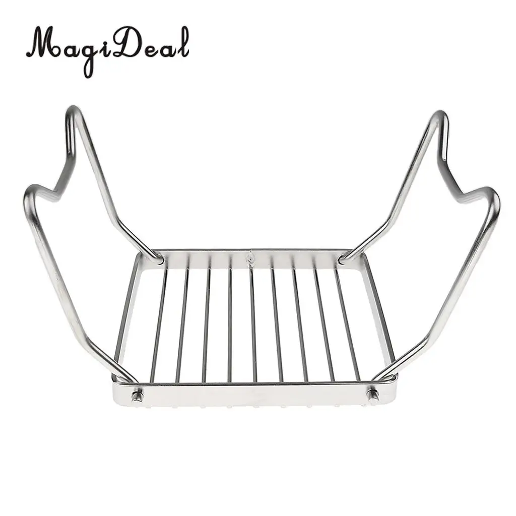 MagiDeal Outdoor Stainless Steel Foldable Stove Stand Rack Camping Pot Bracket Holder for Camping Hiking Travell Car Accessories