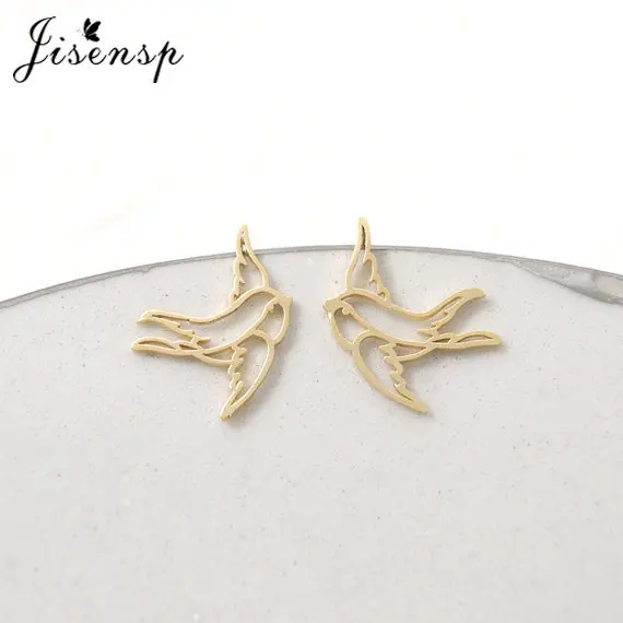 

Jisensp New Fashion Jewelry Cute Bird Swallow Stud Earrings for Women Party Gift Animal Bird Earrings Blossom Earrings oorbellen