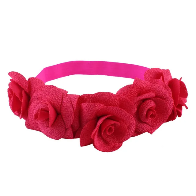Sunfei Fashion Baby Kids Handmade Rose Flower Headband Hairband Wreath Headdress Band Accessories Beige