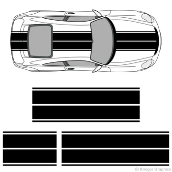 

For 1Set 718 or 911 Dual Rally Racing Stripes Vinyl Stripe Decals Car styling